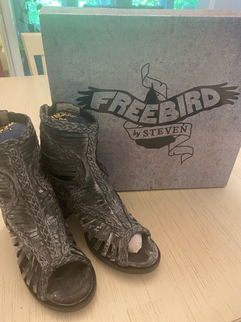 Freebird by Steven Gray Braided Peep-Toe Booties